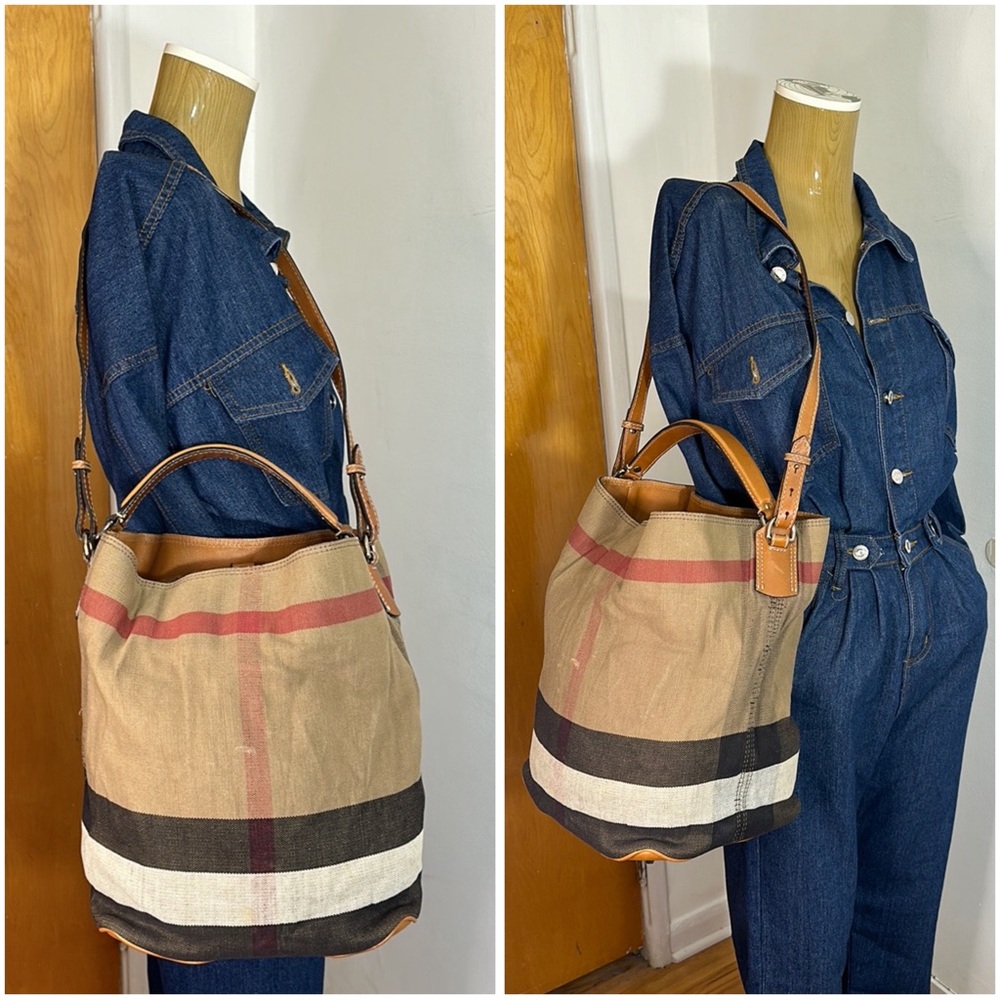 Burberry Ashby Bag House Check Canvas